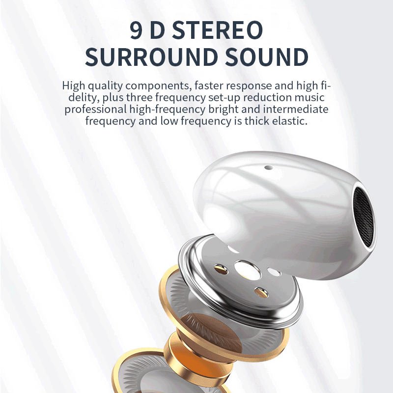 Eraysun M15 TWS Earbuds Bt 5.2 Wireless Noise Cancelling Gaming Earphones Transparent Outer Compartment Waterproof Headphones