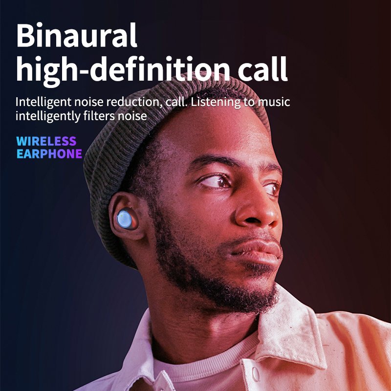 OEM ODM Wireless TWS Earbuds with Large Battery Capacity and ENC LED Screen Display Headphone Digital Battery Indicator