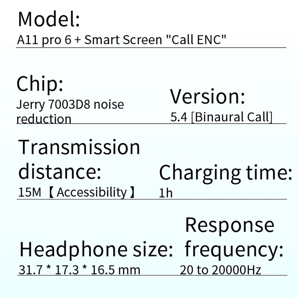 A11 A9 A12 A10 A8 Pro TWS Earphone LCD Black White Digital Display LED Screen Touch Control Auriculares Audifono Noise Reduction
