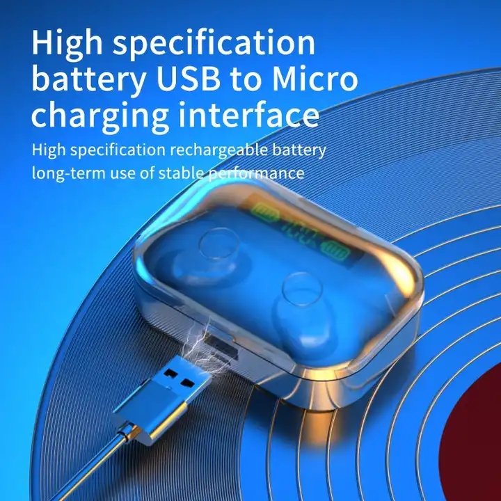 TG01 LED Light Tws HiFi Headphone Sport Earphone Headset Mini TWS 5.3 Wireless Earbuds With Mic 2000Ahm Charging Box
