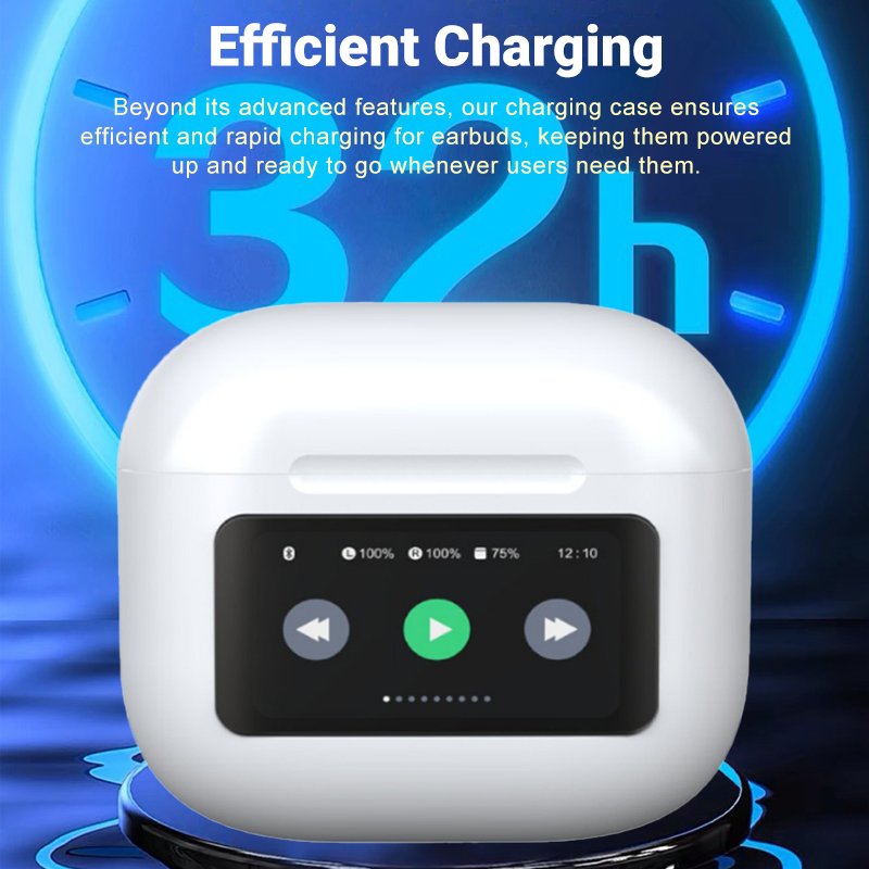 Cheap TWS Earbuds With Touch Screen Customizable Sleeping Earphones Digital Display Battery Indicator Gaming In Ear Headphone