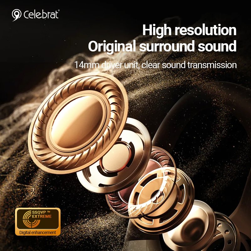 OWS 5.3 Headphones Wireless Earbuds Playback Digital Display Over-Ear Earphones with Earhook Waterproof Headset