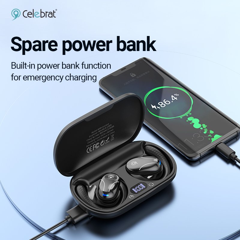 OWS 5.3 Headphones Wireless Earbuds Playback Digital Display Over-Ear Earphones with Earhook Waterproof Headset