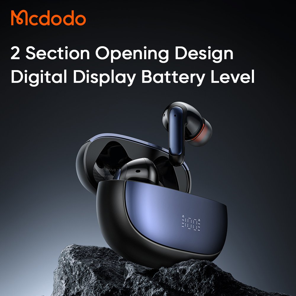 Mcdodo 330 Active Noise Reduction ANC + ENC In-Ear Headset Waterproof IPX4 Sport Long Music Play Digital Display Earbuds