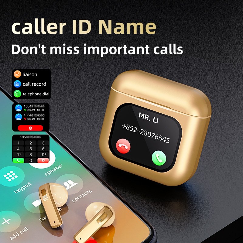 New Arrived Active Noise Canceling TWS earphone Smartwatch function LCD Color Touch Screen K1 Wireless Earbuds Headset