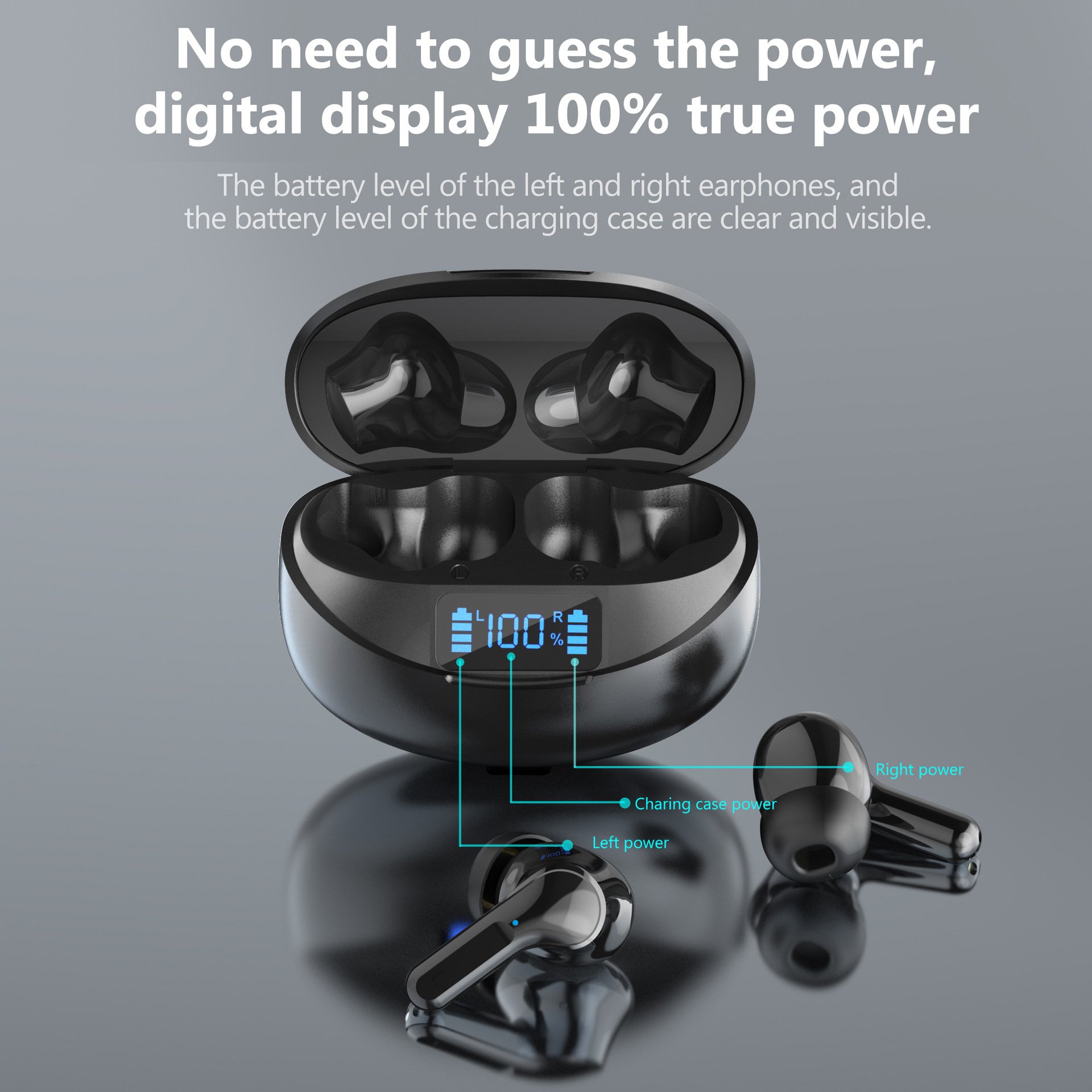 i17 Active Noise Cancelling Tws Earphones & Headphones Digital Power Display Gaming ANC Wireless Earbuds Headset