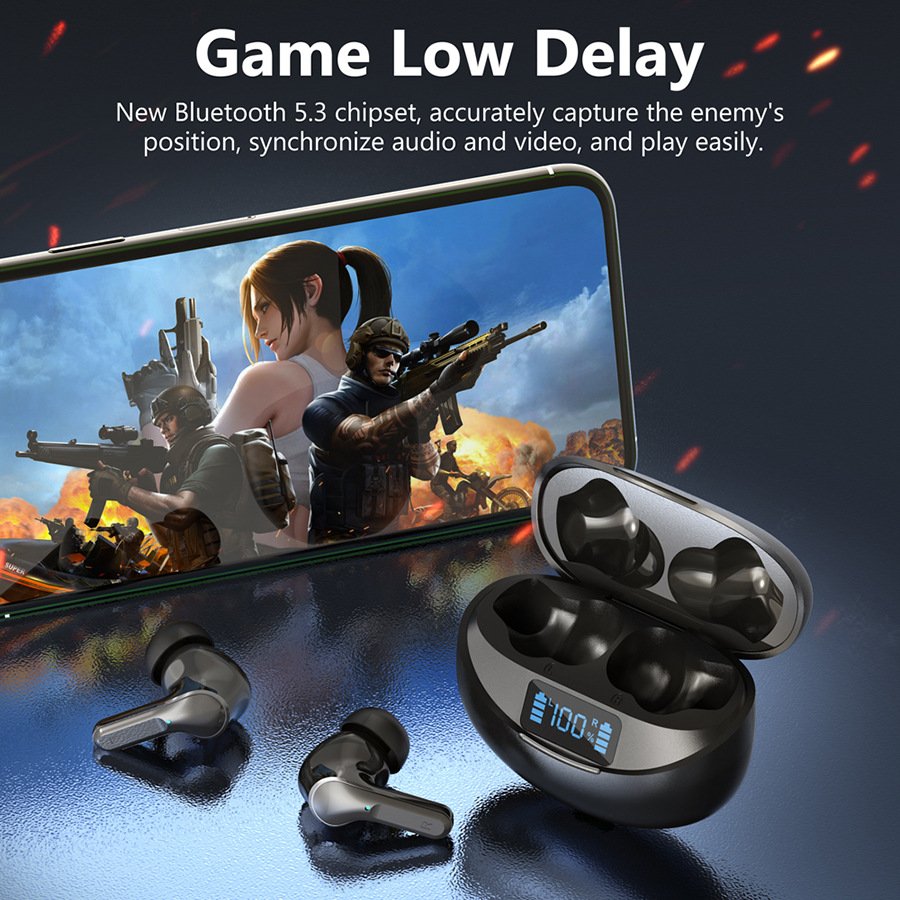 i17 Active Noise Cancelling Tws Earphones & Headphones Digital Power Display Gaming ANC Wireless Earbuds Headset