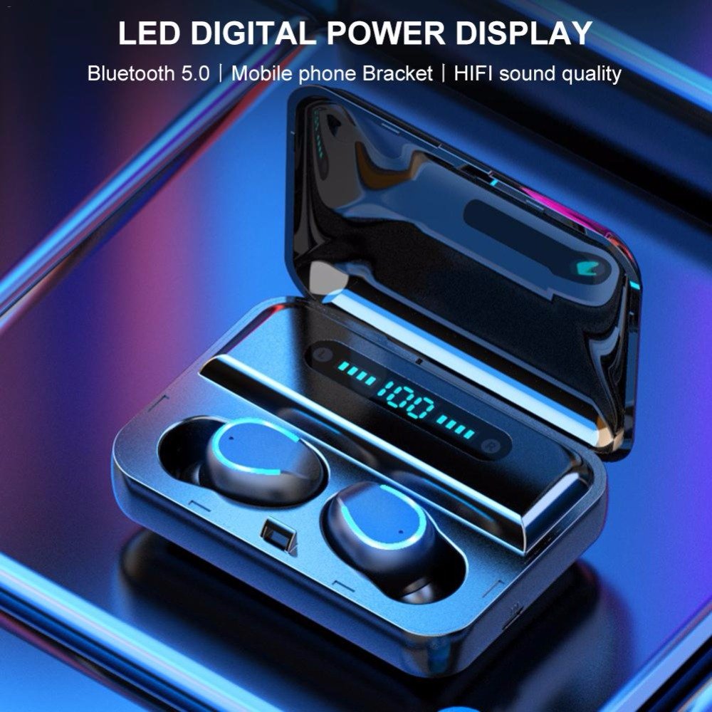 E-commerce Hot sell audifonos f9-5 TWS Earphone Wireless Sport Earbuds BT 5.0 with 3500mAh Power Bank