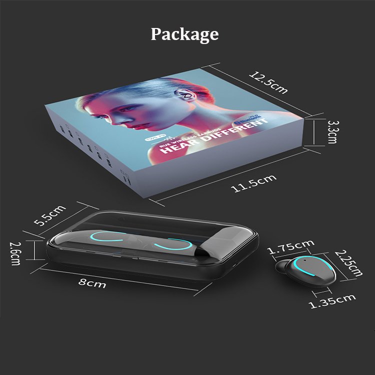 E-commerce Hot sell audifonos f9-5 TWS Earphone Wireless Sport Earbuds BT 5.0 with 3500mAh Power Bank