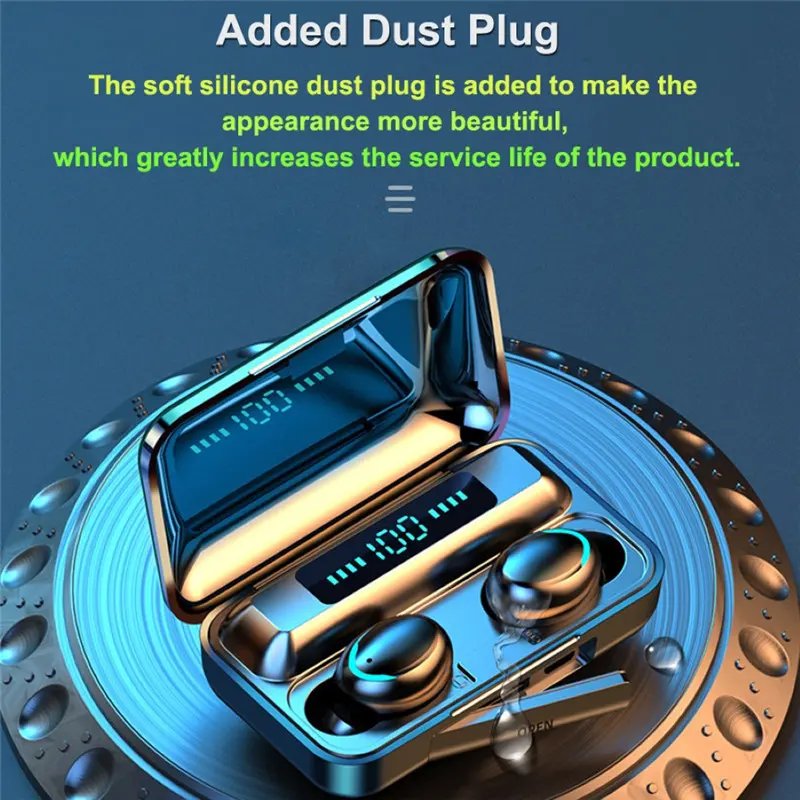 Factory Original Wireless Earbuds F9-5 F9-5C Tws Earphones 9D Hifi Stereo Waterproof In Ear Headphone BT 5.0 LED Display