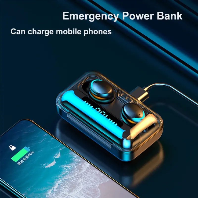Factory Original Wireless Earbuds F9-5 F9-5C Tws Earphones 9D Hifi Stereo Waterproof In Ear Headphone BT 5.0 LED Display