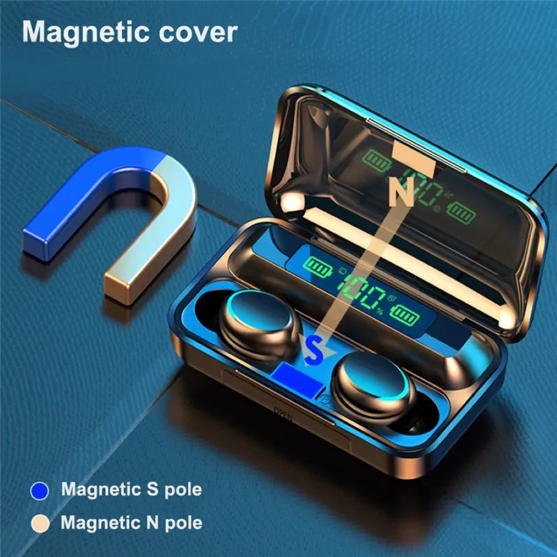 Factory Original Wireless Earbuds F9-5 F9-5C Tws Earphones 9D Hifi Stereo Waterproof In Ear Headphone BT 5.0 LED Display