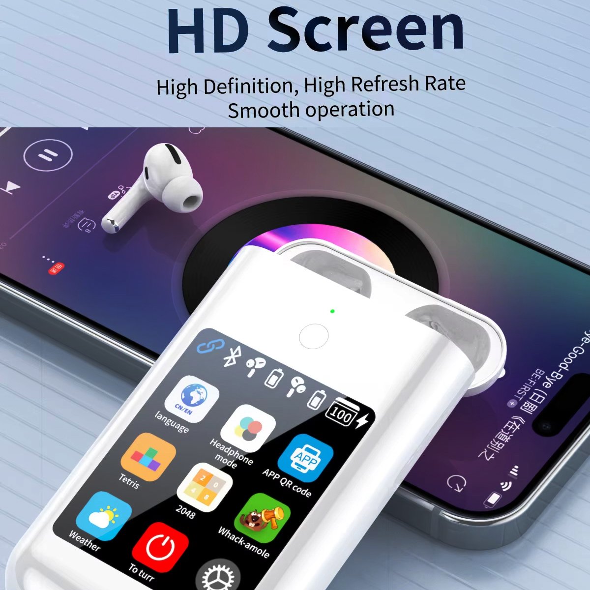 TF20 5000mAh Portable Emergency Charger 2.8inch Touch LCD Screen Display Noise Cancellaton Wireless TWS Earphone Earbuds Headset