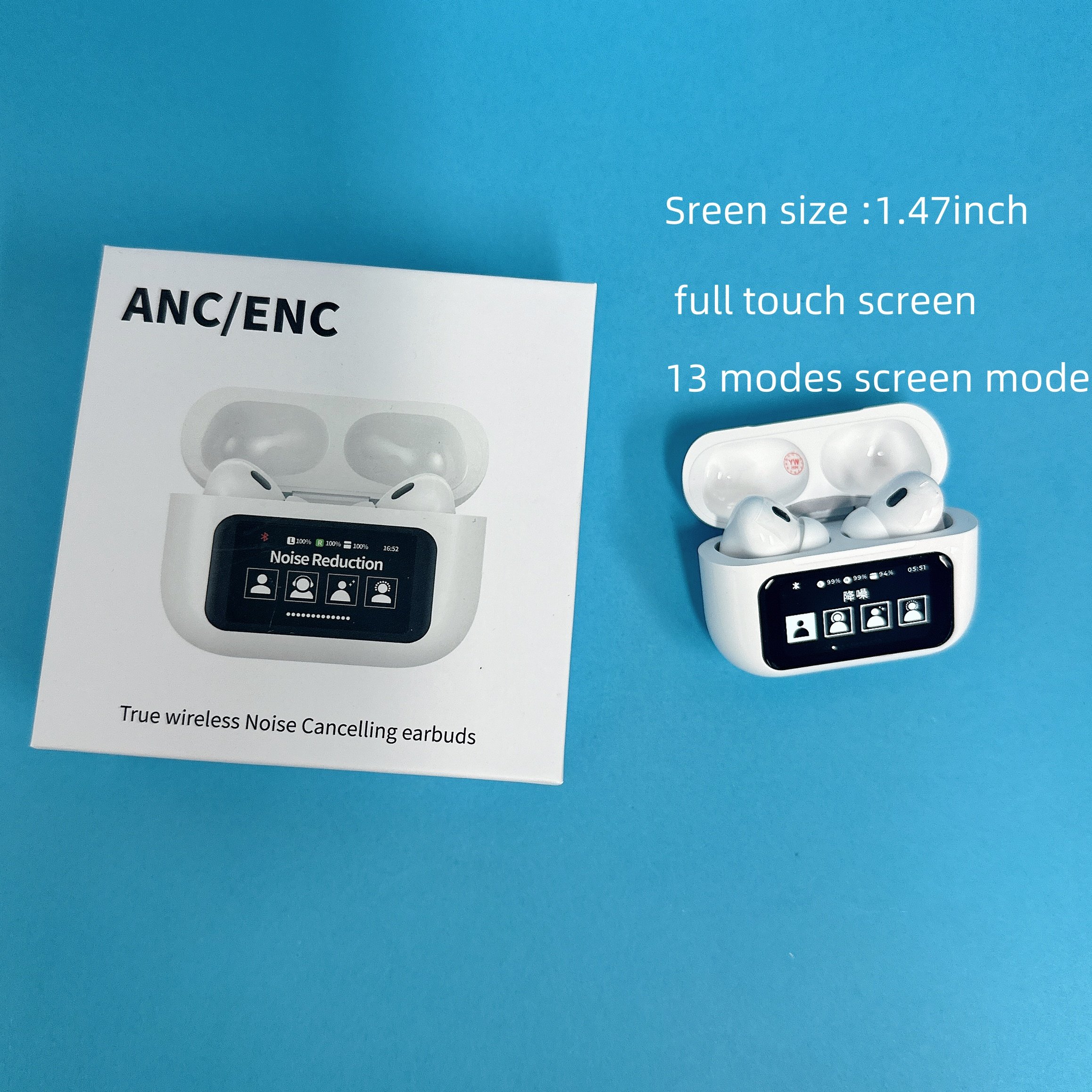 new trending Noise Cancelling TWS Earphones and Headphones with full touch screen in ear earbuds for smartphone tablets