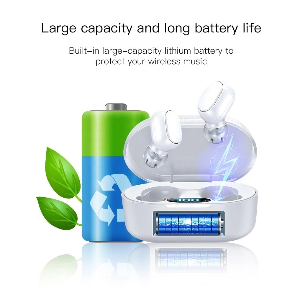Mini TWS in ear Waterproof LED Display E7S Sports noise cancelling True Wireless Stereo Earbuds earphone for iphone for samsung