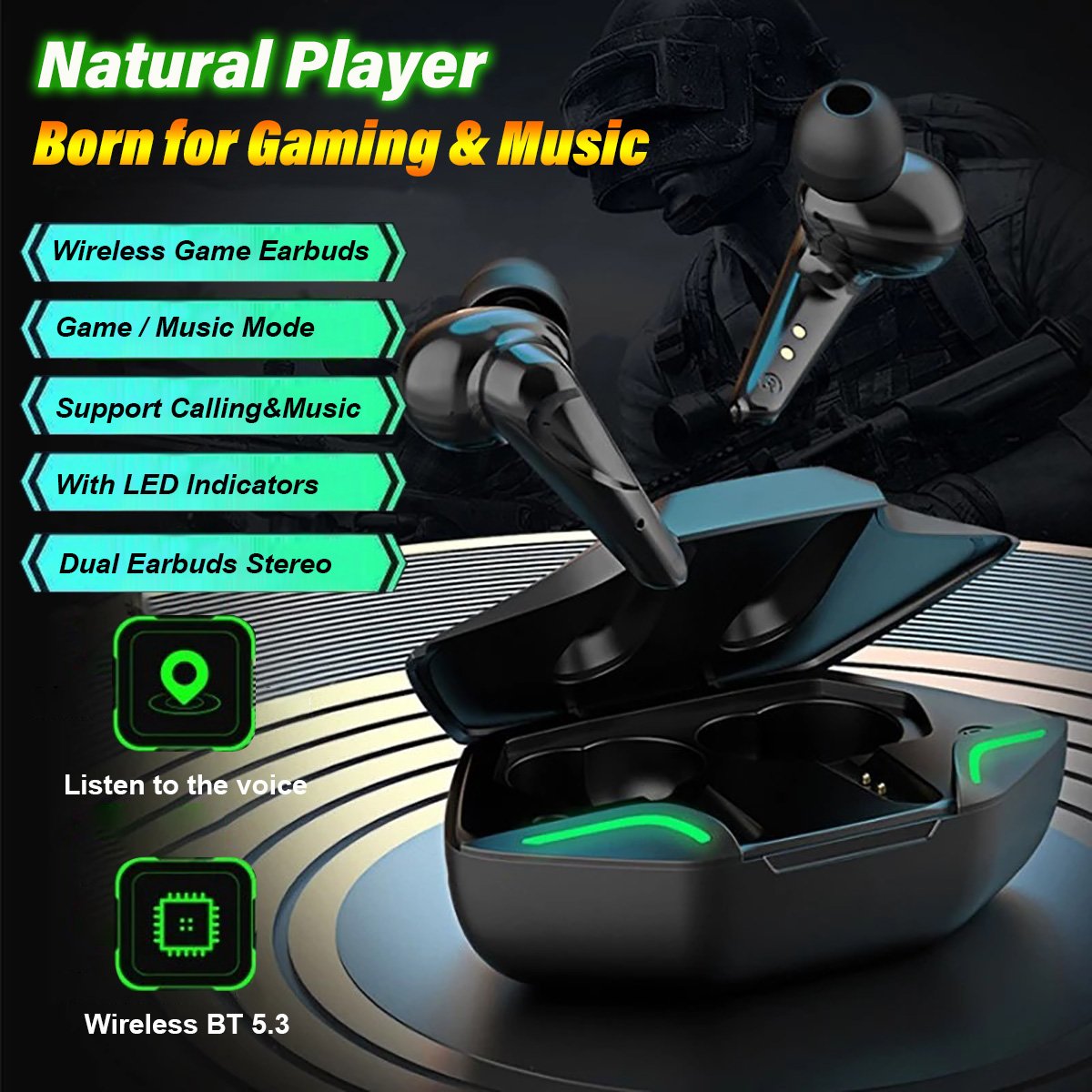 Low price Arrival Top Quality Low Delay Gaming Headset Wireless BT Earphone Headphone G11 Gaming TWS with Game Mode LED In-ear