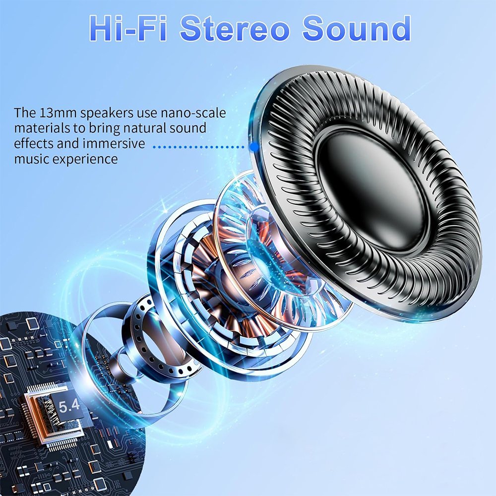 True Wireless Earbuds Bluetooth 5.3 Sports Wireless Earphones ANC ENC 6 Mics Noise Cancelling Headphones TWS LED Display Headset
