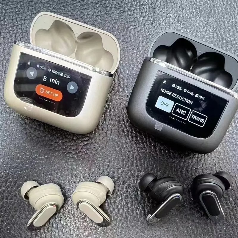 V8 Tour Pro 2 TWS LCD Touch Screen True Wireless Stereo Sport Bass Earphone ENC ANC Active Noise Cancelling Game Earbuds Headset