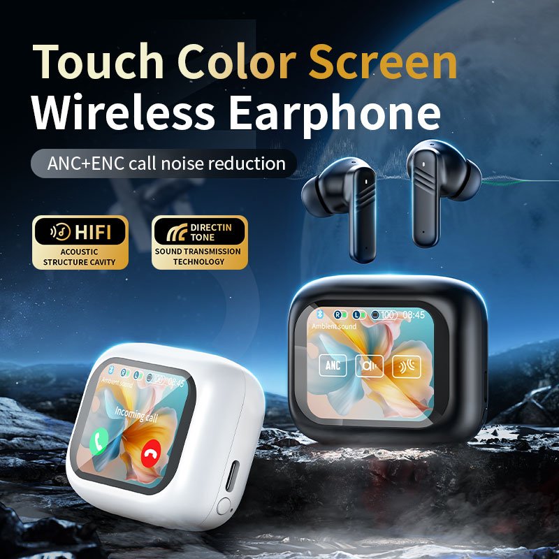 2024 Newest LX10 Earphone ENC ANC Noise Cancelling Gaming Earbuds LX10 TWS Earphone In Ear Mini Wireless Colors Screen