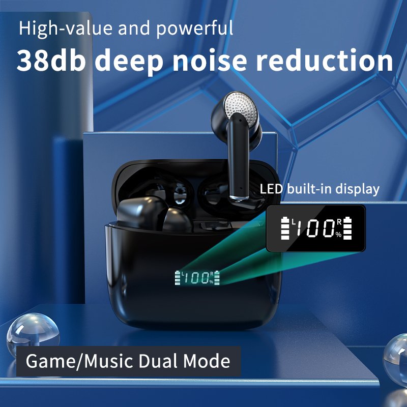 J8 Pro Earbuds Earphone Noise Cancellation Custom Made Logo ANC Earphone Original Quality ANC+ENC Headphone