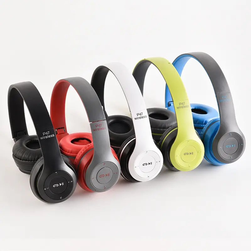 P47 BT 5.0 Foldable Gaming Headset LED Battery Indicator Noise Cancelling Wireless Headphone Microphone Factory Direct China