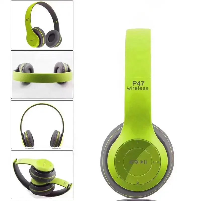 P47 BT 5.0 Foldable Gaming Headset LED Battery Indicator Noise Cancelling Wireless Headphone Microphone Factory Direct China