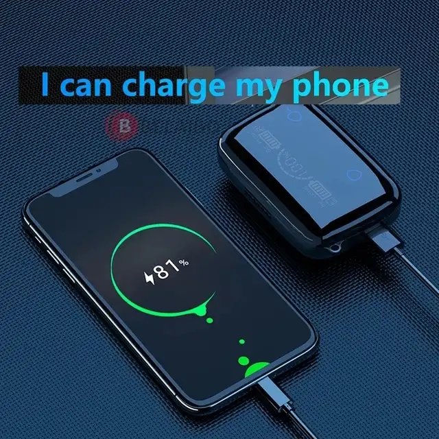 Wireless Earbuds Gaming In-Ear Fones De Ouvido M19 Waterproof Sports Auriculares Noise-Reduction Earbuds Headset With Power Bank