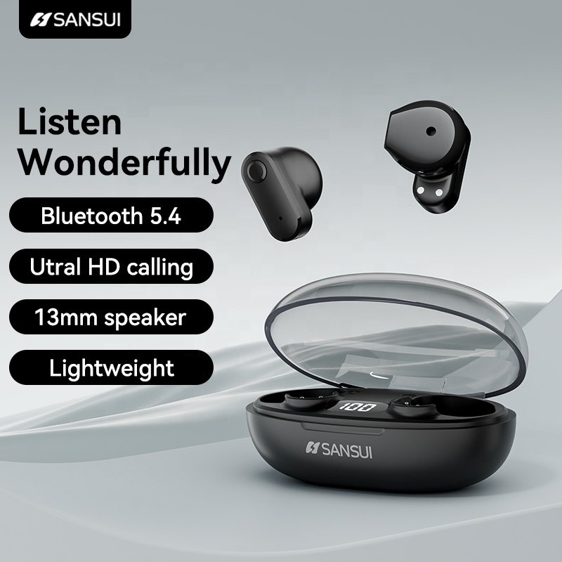 SANSUI W2 TWS Low Latency Gaming Earbuds Led Waterproof Stereo Wireless Headphone Earphone