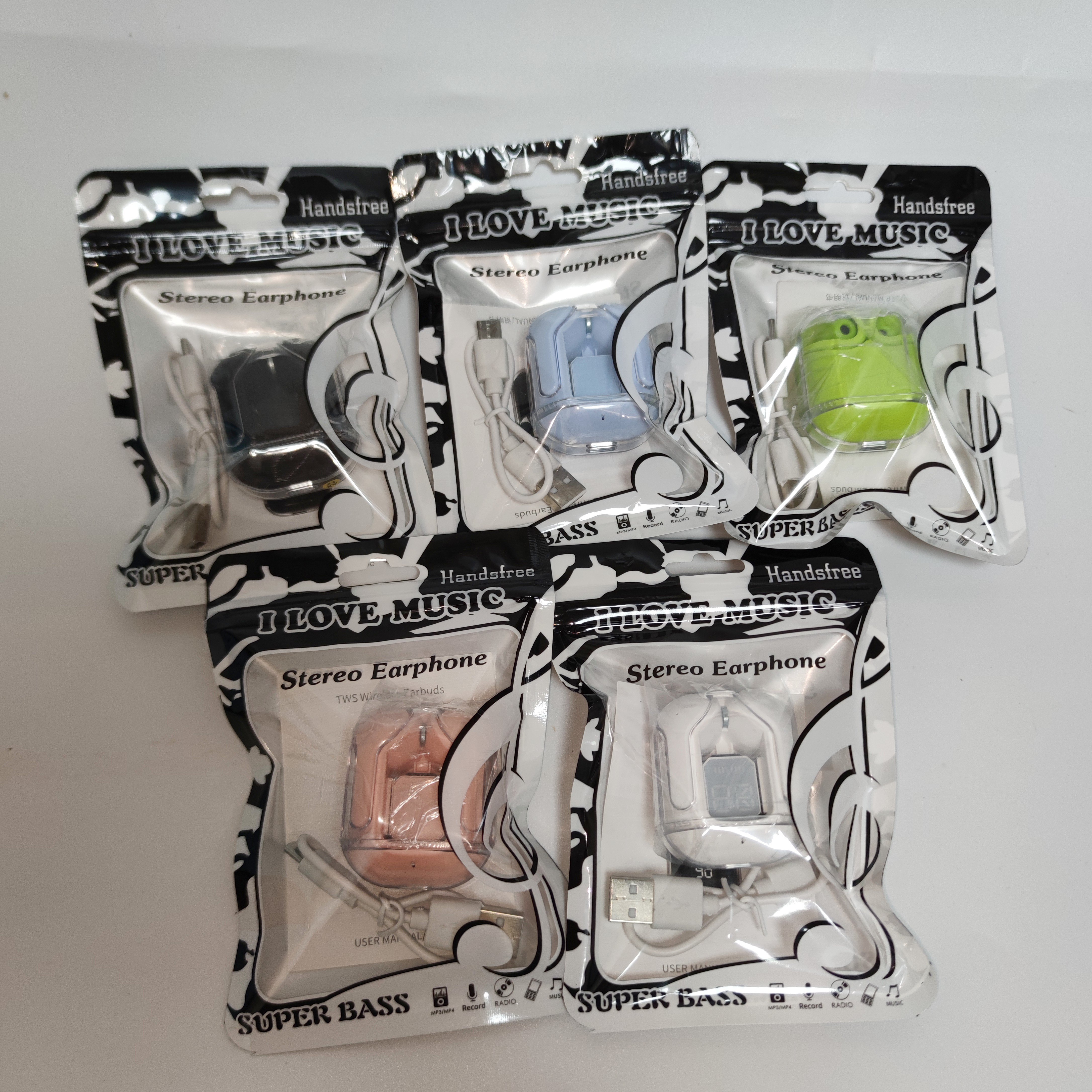 Air31 Stereo TWS In-Ear Earbuds Transparent Wireless Crystal LED Battery Indicator Sports Auriculares Gaming In-Ear Headphones
