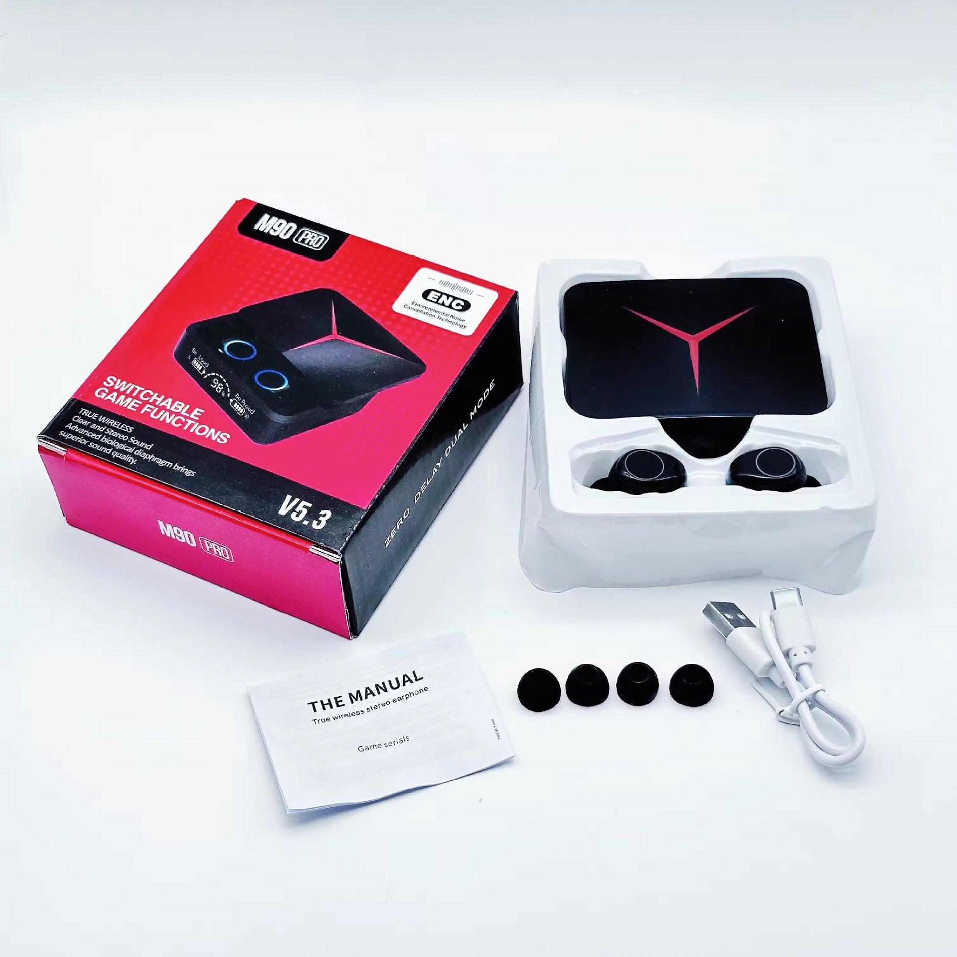 2024 M90 Professional TWS Wireless Earbuds In-ear True Wireless Stereo Sports Bluetooth Audifonos M90 Professional earbuds