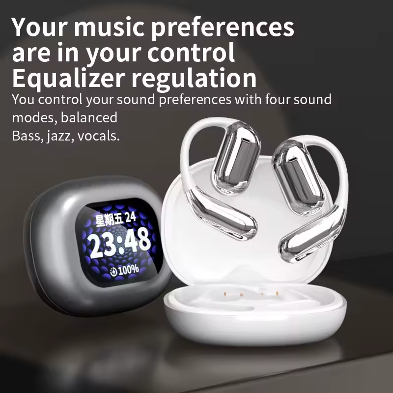 YYK-Q16 Pro LCD Full-Color Touch Screen Earbuds OWS Wireless Sports Earphones with 88H Long Standby and 500mAh Charging Case