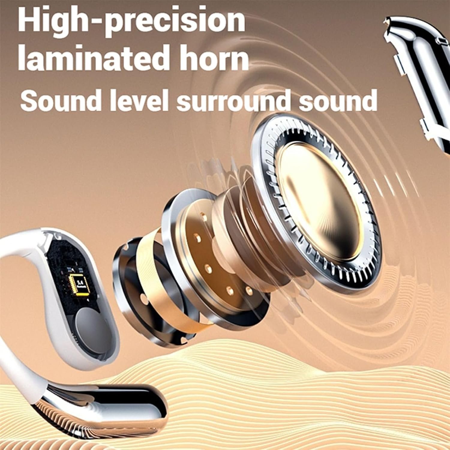 YYK-Q16 Pro LCD Full-Color Touch Screen Earbuds OWS Wireless Sports Earphones with 88H Long Standby and 500mAh Charging Case