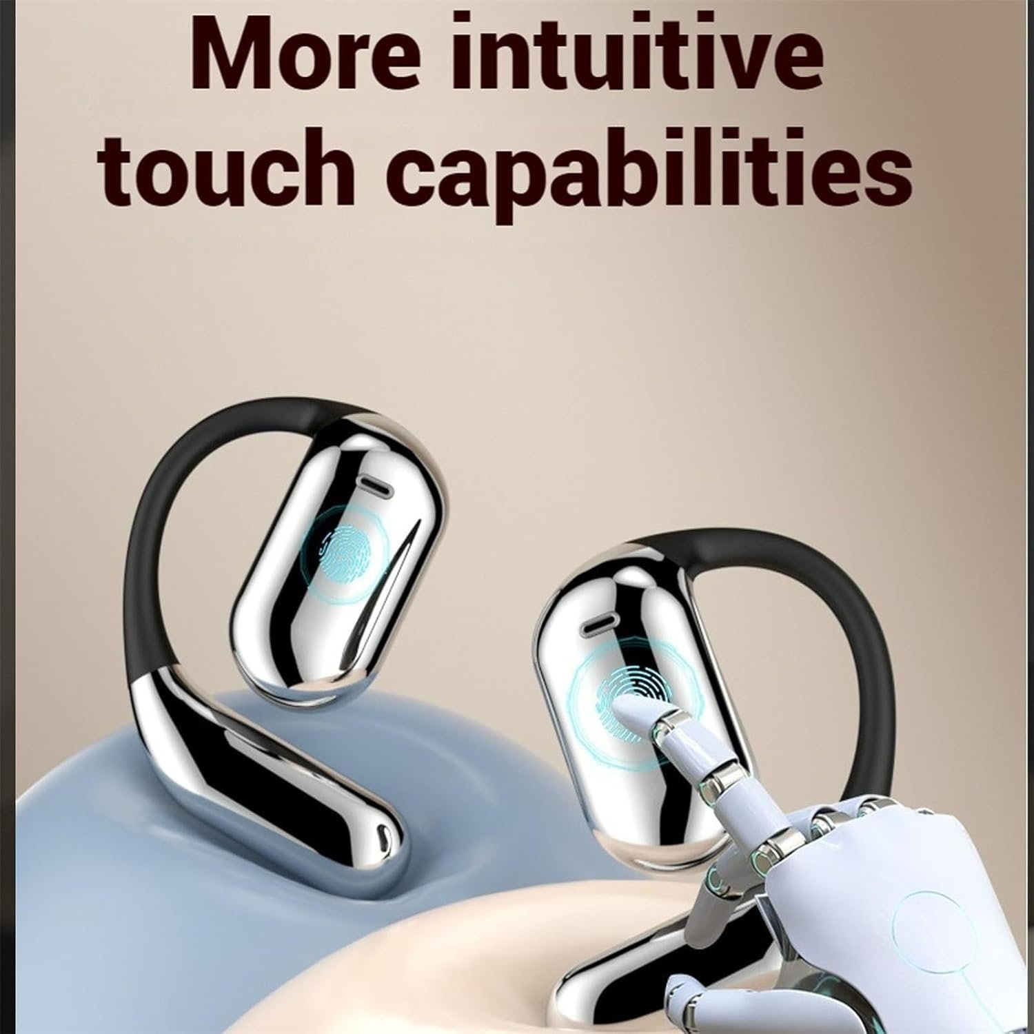 YYK-Q16 Pro LCD Full-Color Touch Screen Earbuds OWS Wireless Sports Earphones with 88H Long Standby and 500mAh Charging Case