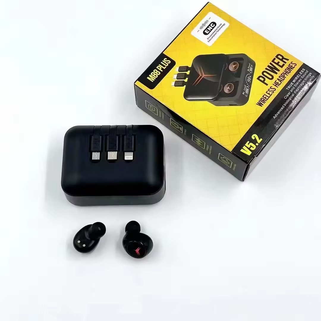 Tws wireless auriculares m88 plus m90 pro m88plus high quality tws handsfree noise cancelling gaming earbuds earphone headphone