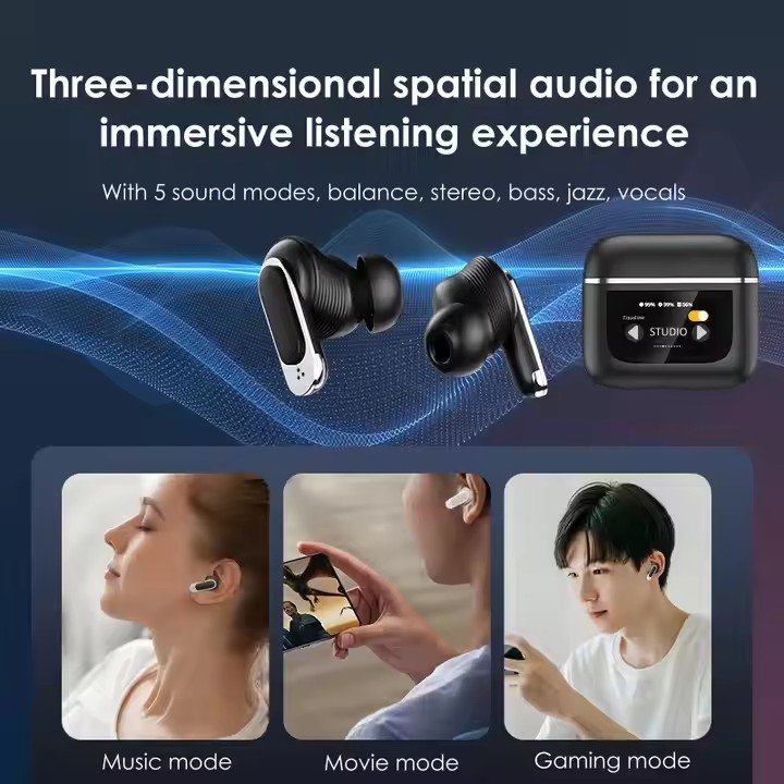 NEW TWS Tour Pro 2 Earphone Wireless Blue tooth V8 Earbuds ANC Noise Cancelling Headphone In Ear Touch Screen Controls Headset