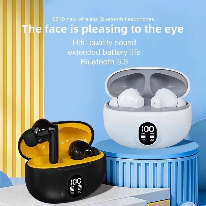 High Quality Wholesale S510 TWS Earbuds Mini In-Ear Hifi Stereo Earphone BT 5.3 Touch Control Sports Wireless Earbuds