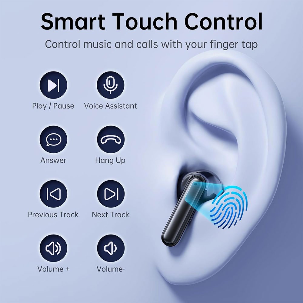 TWS Wireless Earbuds Headphones HiFi Stereo LED Power Display Earphones In-Ear Sport Earbuds ENC Noise Canceling Earphones