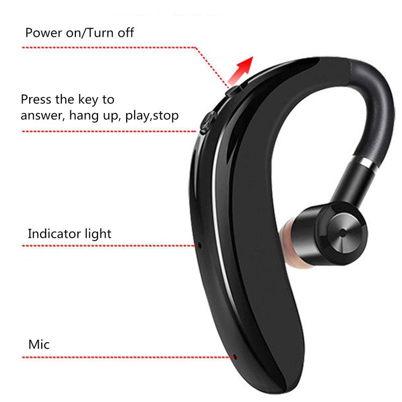 Hot Selling Universal Single Bluetooth Stereo Headset Wireless Bluetooth Earpiece with Noise Cancelling Mic Handfree Earhook
