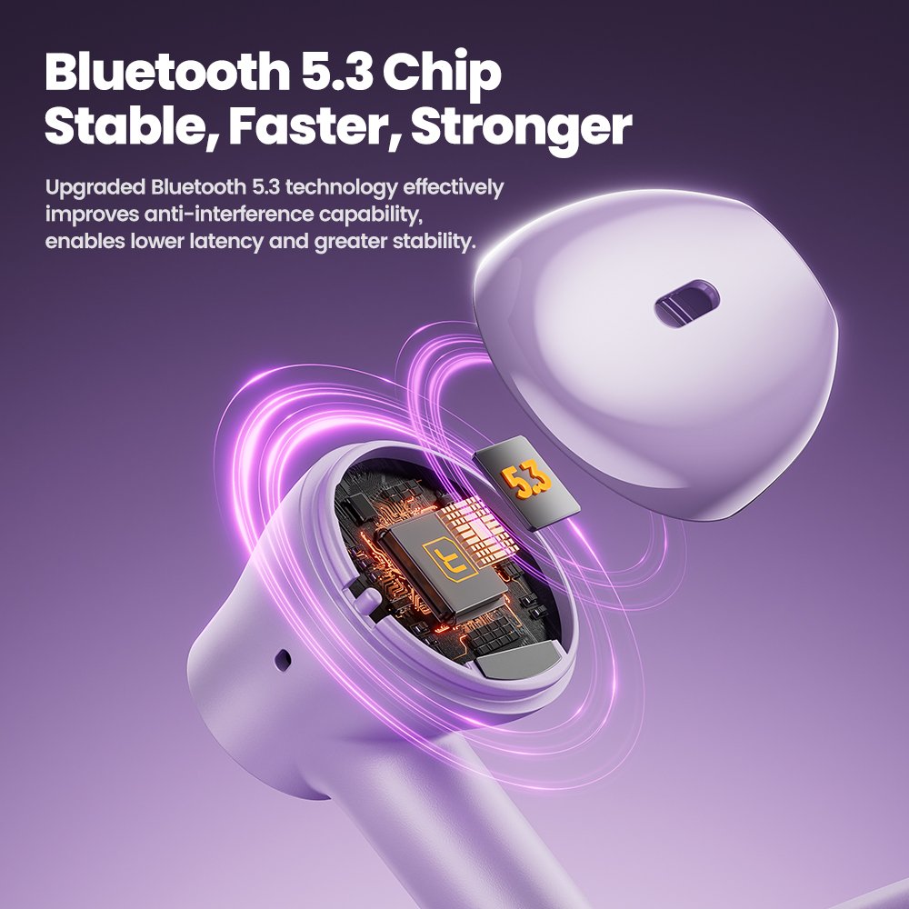 Toocki Wireless Earbuds Bluetooth 5.3 Headphones Ergonomic Design in-Ear Headset 50Hrs Playtime with Wireless Charging Case