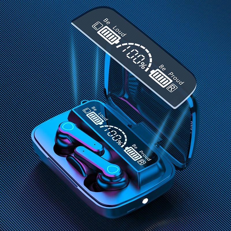 M19 TWS Earbuds with Large Screen LED Display Livepods Wireless Earphones BT 5.0 noise control system with power bank