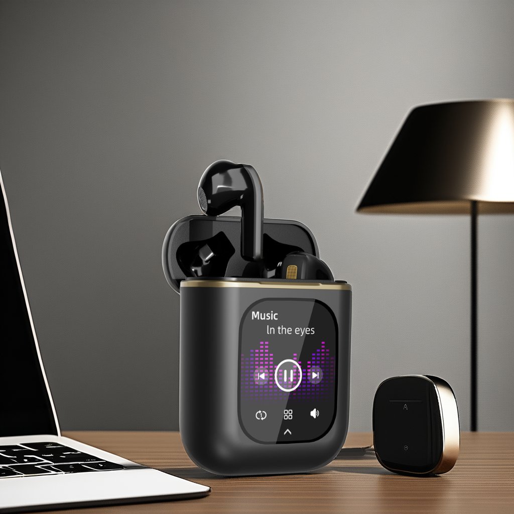 New Arrived JB L Active Noise Canceling TWS earphone e-book reader Smartwatch Touch Screen K2 Wireless Earbuds Headset