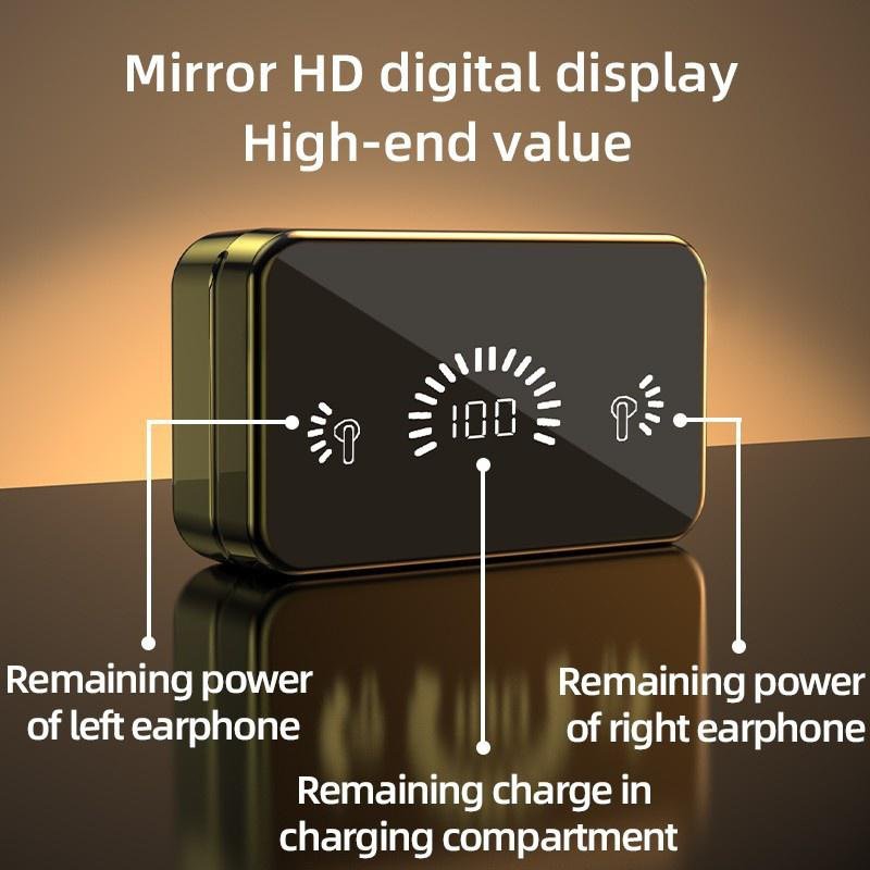 S20 Mirror-LED Shell Tws Earbuds Intelligent Digital Display Wireless Earphones Headphones Headsets