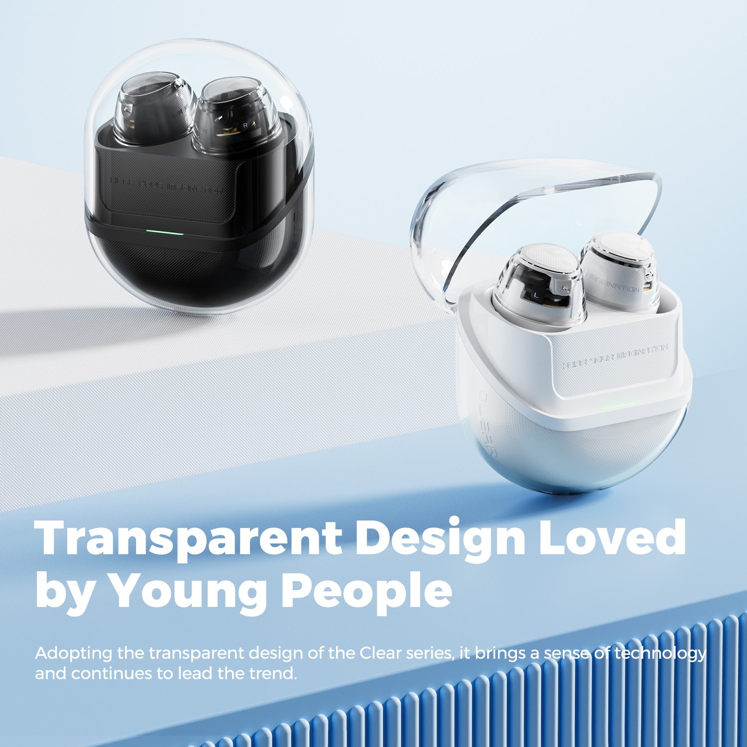 SoundPEATS Clear Dot transparent design earphones wireless tws earbuds dual mic AI call noise reduction gaming in-ear headphones
