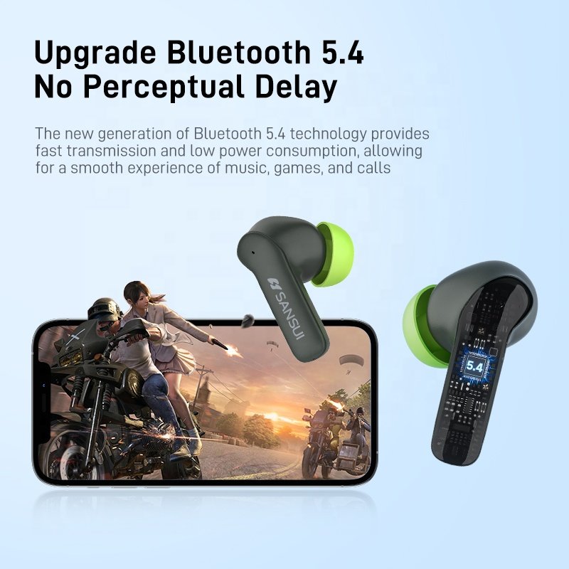 SNAUI W23 TWS BT 5.4 ANC ENC Noise Cancelling Sport Ear Phone True Wireless in-Ear Earbuds Hi-Fi Stereo Headphones Earphone