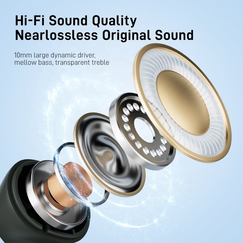 SNAUI W23 TWS BT 5.4 ANC ENC Noise Cancelling Sport Ear Phone True Wireless in-Ear Earbuds Hi-Fi Stereo Headphones Earphone