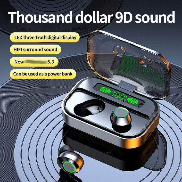 TG07 TWS Wireless Earphone With Power Bank Hifi Stereo Mini Earbuds Touch Control LED Display Large Capacity Sport Music Headset