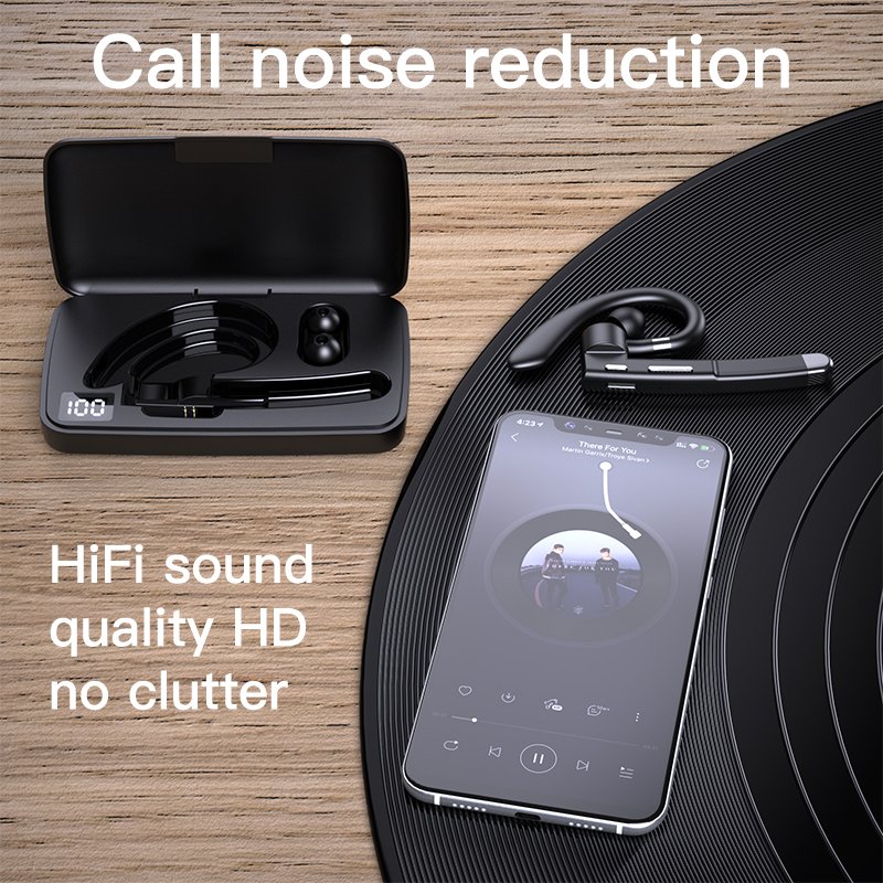 Yyk520 Single Ear Earbuds Over-ear Stereo Sports Headphone Noise Canceling With Mic For Android Systems Smart Phones