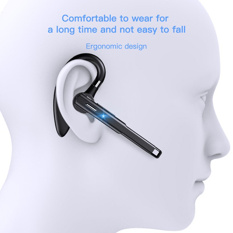 Yyk520 Single Ear Earbuds Over-ear Stereo Sports Headphone Noise Canceling With Mic For Android Systems Smart Phones
