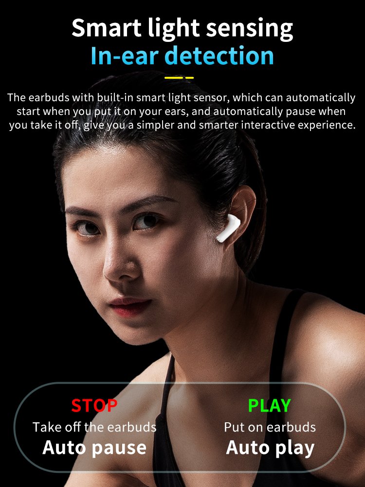 TWS Wireless True Stereo Headphones Earphones In-Ear Sport Headset Earbuds BT 5.3 TWS Earphone Noise Cancelling Earbuds