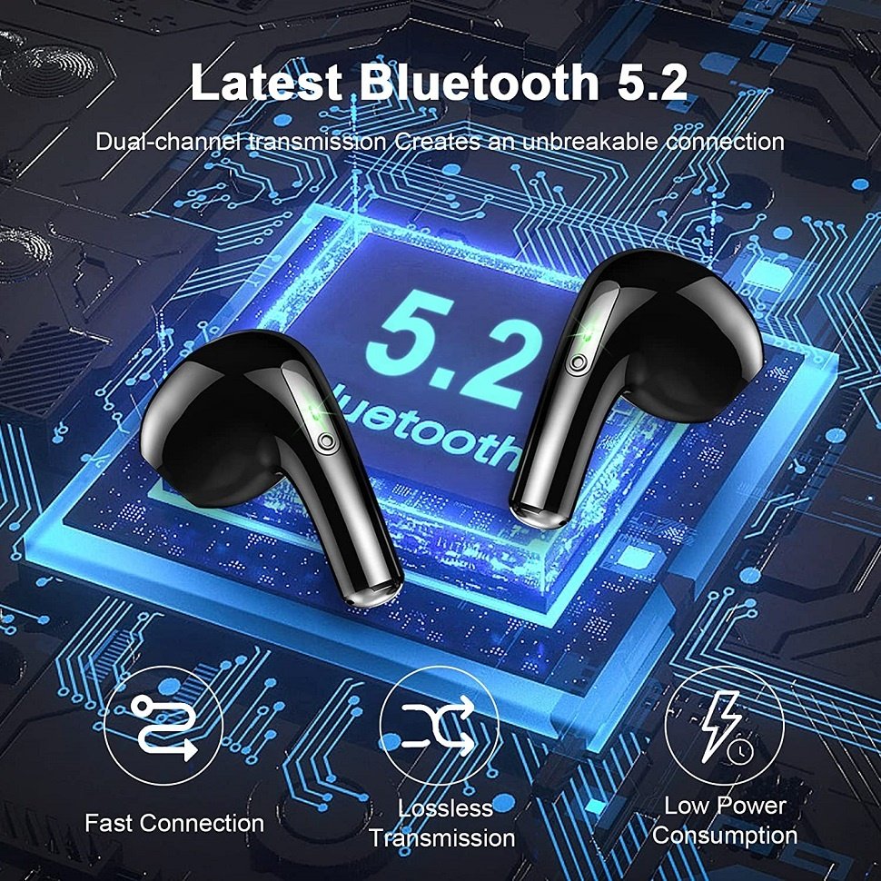 New BT 5.2 Earphones J97 Wireless Headphone HD Mic IP7 Waterproof Noise Cancel TWS Deep Bass Earbud